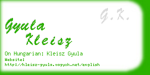 gyula kleisz business card